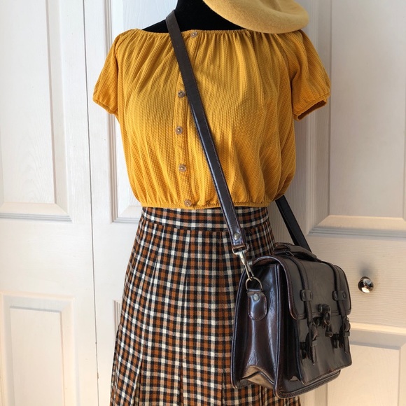 VINTAGE Checkered High-Waist Skirt - Picture 4 of 8